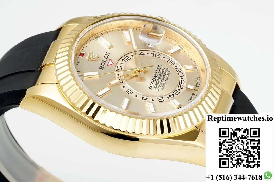 Rolex Sky-Dweller M326238-0007 Zf Factory V2 Gold Dial-Rep Time Watches
