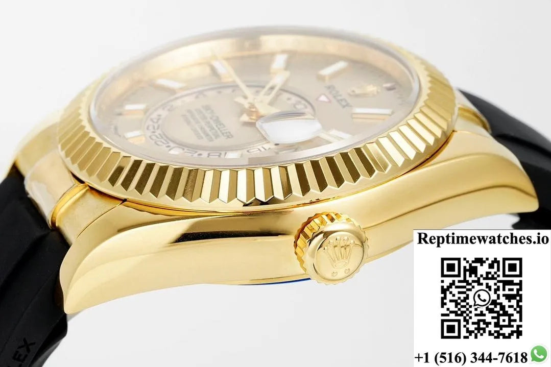 Rolex Sky-Dweller M326238-0007 Zf Factory V2 Gold Dial-Rep Time Watches