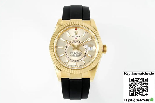 Rolex SKY-DWELLER m326238-0007 ZF Factory V2 Gold dial