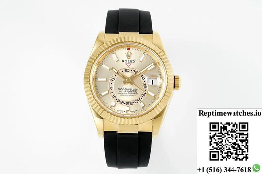 Rolex Sky-Dweller M326238-0007 Zf Factory V2 Gold Dial-Rep Time Watches