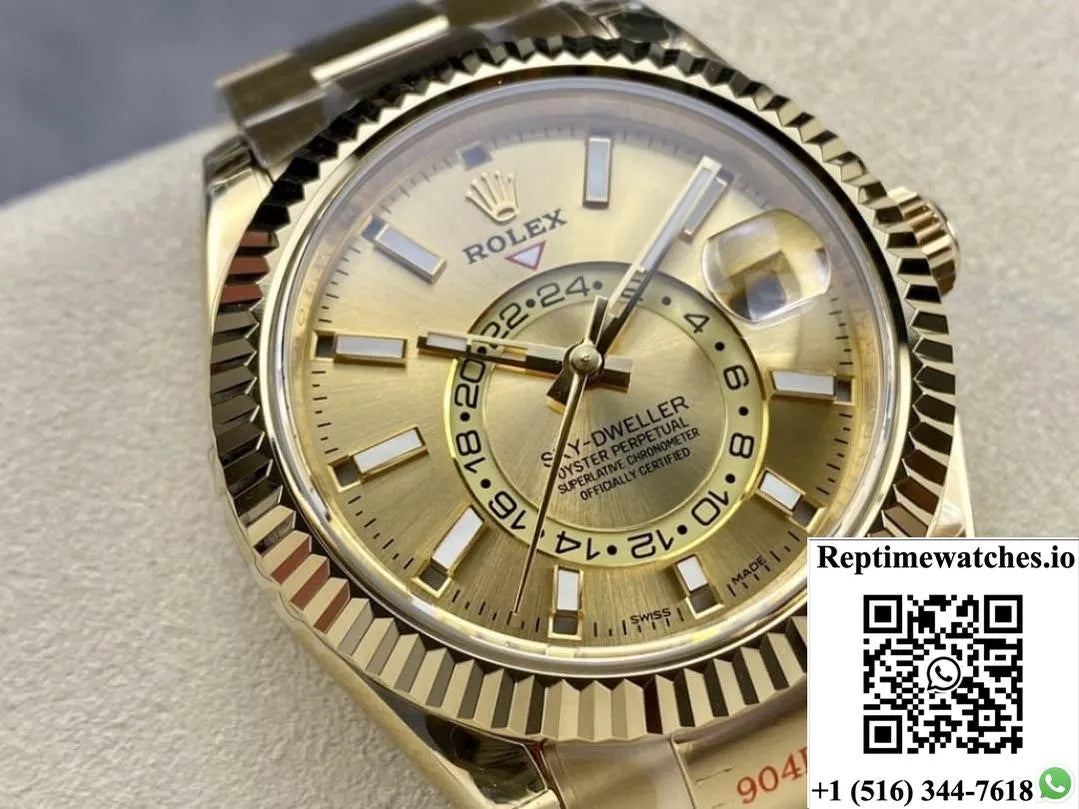 Rolex Sky-Dweller M326938-0003 Noob Factory Gold Strap-Rep Time Watches