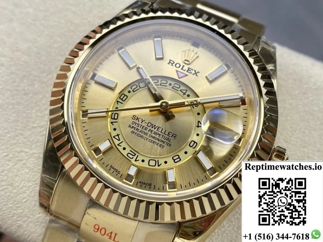 Rolex Sky-Dweller M326938-0003 Noob Factory Gold Strap-Rep Time Watches