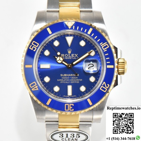 Rolex Submariner 116613Lb-0005 Clean Factory Dark Blue Dial-Rep Time Watches