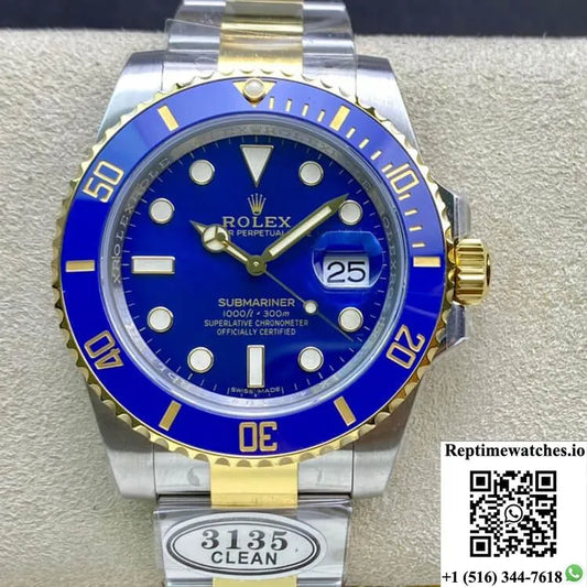 Rolex Submariner 116613Lb-97203 Clean Factory V4 Blue Dial-Rep Time Watches