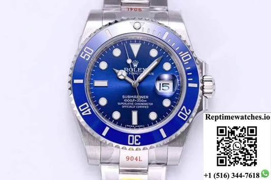 Rolex Submariner 116619Lb-97209 Noob Factory V10 Blue Dial-Rep Time Watches