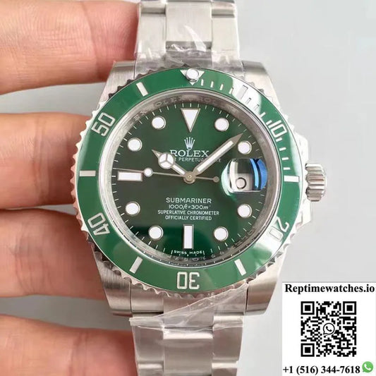Rolex Submariner Date 116610Lv Noob Factory V9 Green Ceramic Bezel-Rep Time Watches