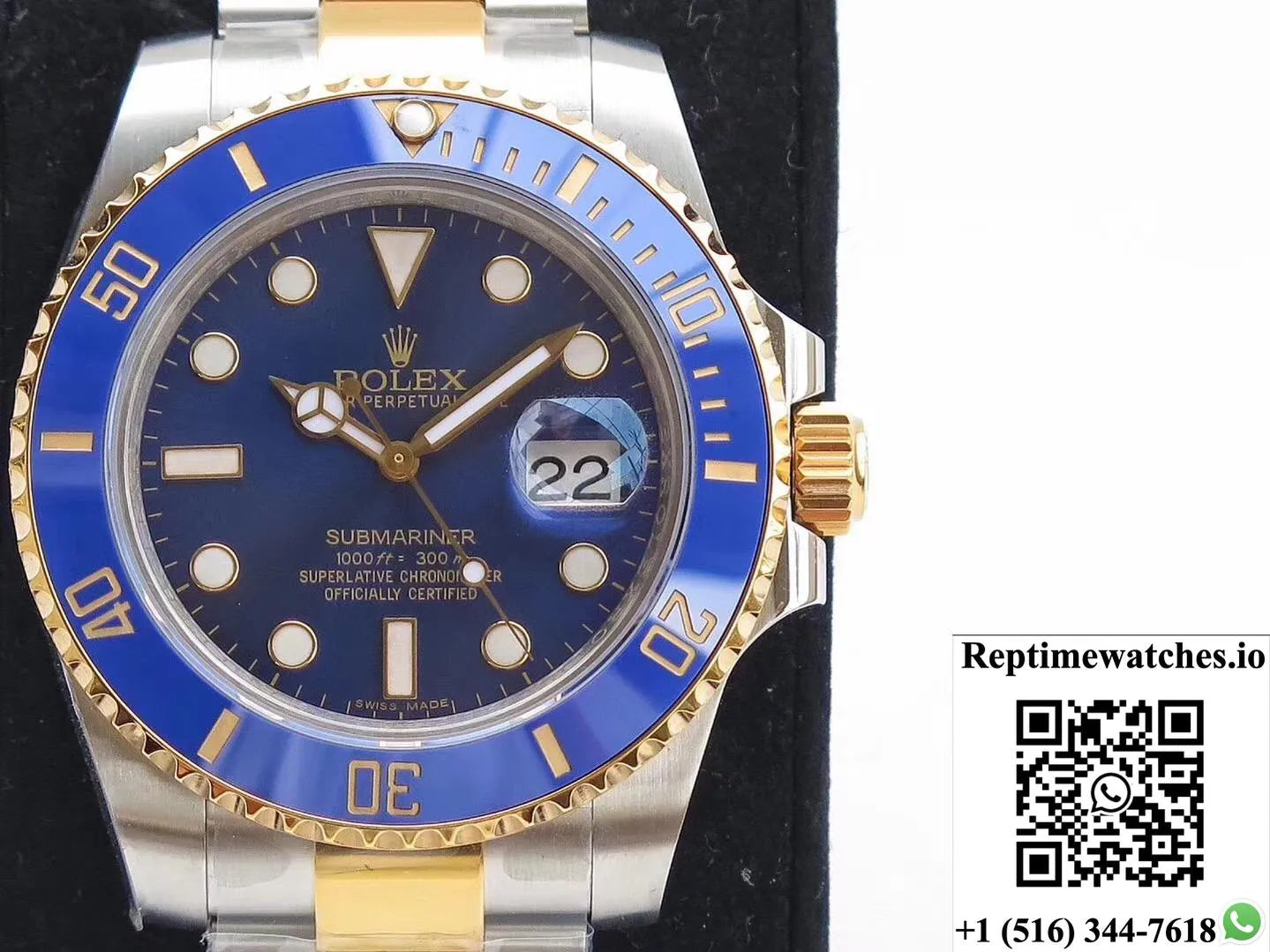 Rolex Submariner Date 116613Lb Vr Factory Yellow Gold Wrapped Blue Dial-Rep Time Watches