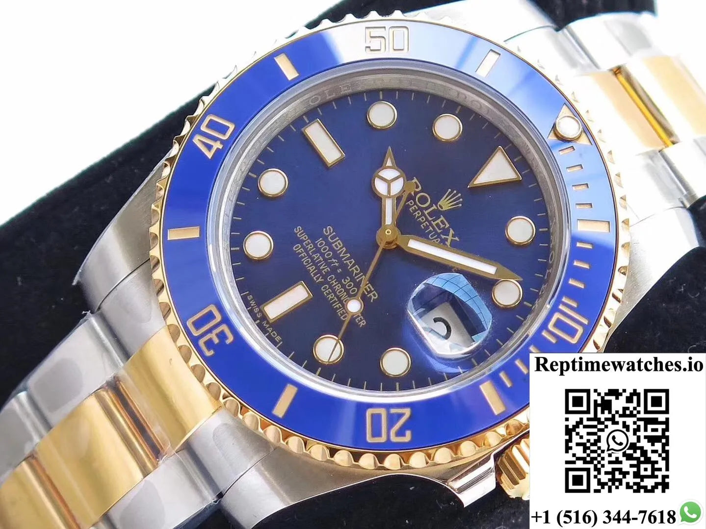 Rolex Submariner Date 116613Lb Vr Factory Yellow Gold Wrapped Blue Dial-Rep Time Watches