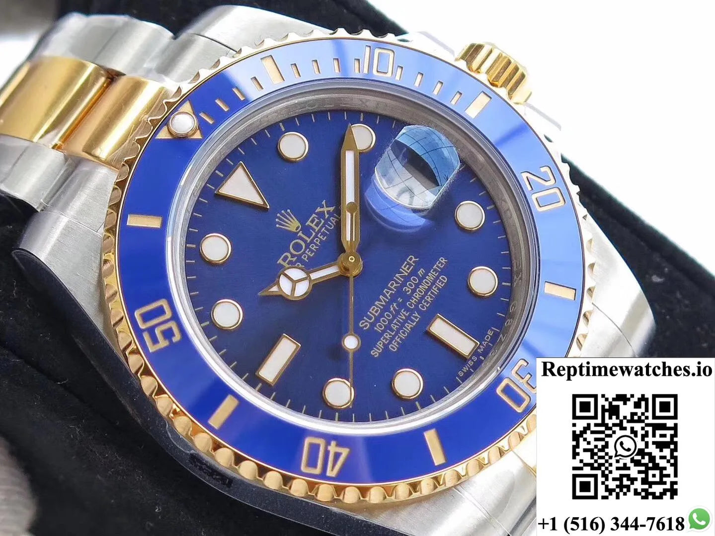 Rolex Submariner Date 116613Lb Vr Factory Yellow Gold Wrapped Blue Dial-Rep Time Watches