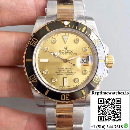 Rolex Submariner Date 116613LN 2018 Noob Factory V8 Champagne Dial - Watches