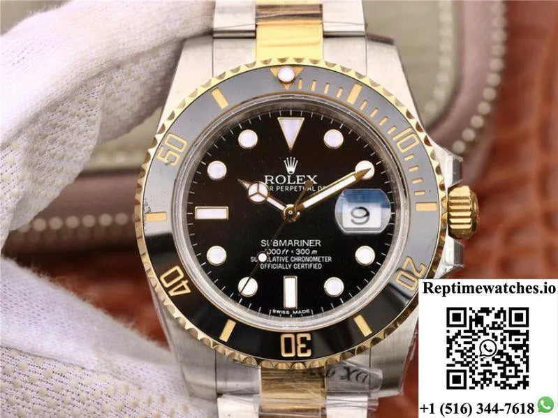 Rolex Submariner Date 116613Ln Vr Factory 18K Yellow Gold Wrapped Black Dial-Rep Time Watches