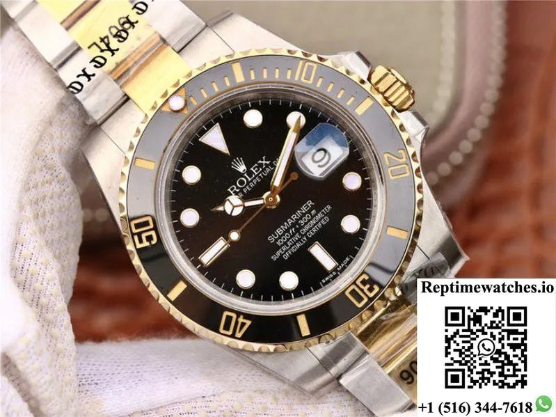 Rolex Submariner Date 116613Ln Vr Factory 18K Yellow Gold Wrapped Black Dial-Rep Time Watches