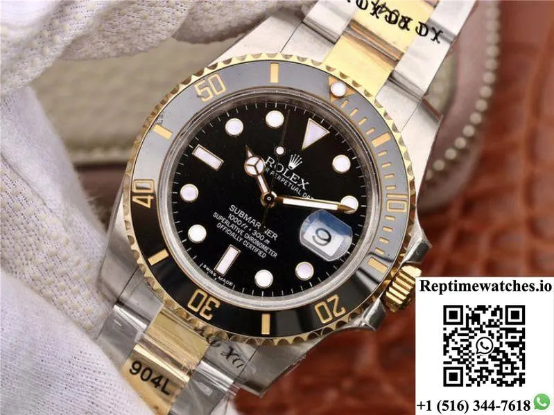 Rolex Submariner Date 116613Ln Vr Factory 18K Yellow Gold Wrapped Black Dial-Rep Time Watches