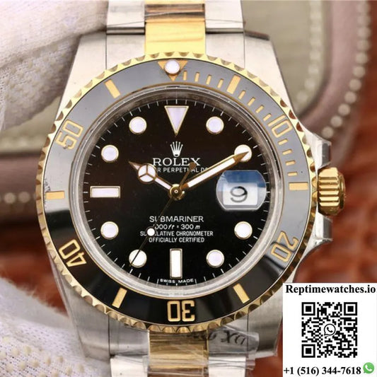 Rolex Submariner Date 116613Ln Vr Factory 18K Yellow Gold Wrapped Black Dial-Rep Time Watches
