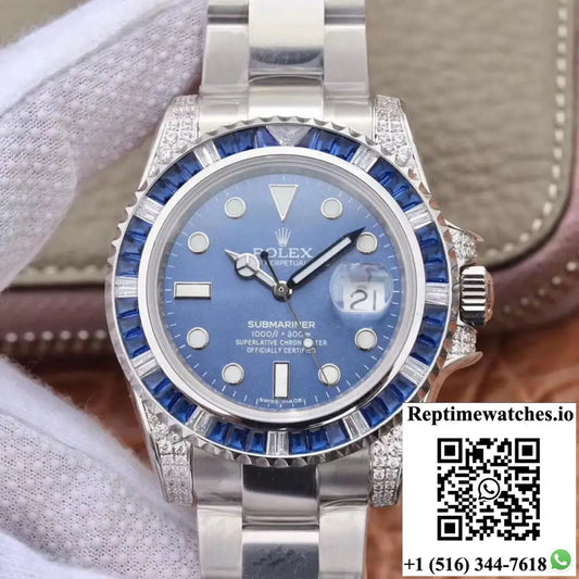 Rolex Submariner Date 116619LB Diamond Customized Edition GS Factory Blue Dial AI Factory
