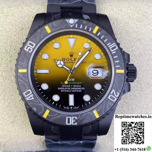 Rolex Submariner Vs Factory Carbon Fiber Yellow Gradient Dial-Rep Time Watches
