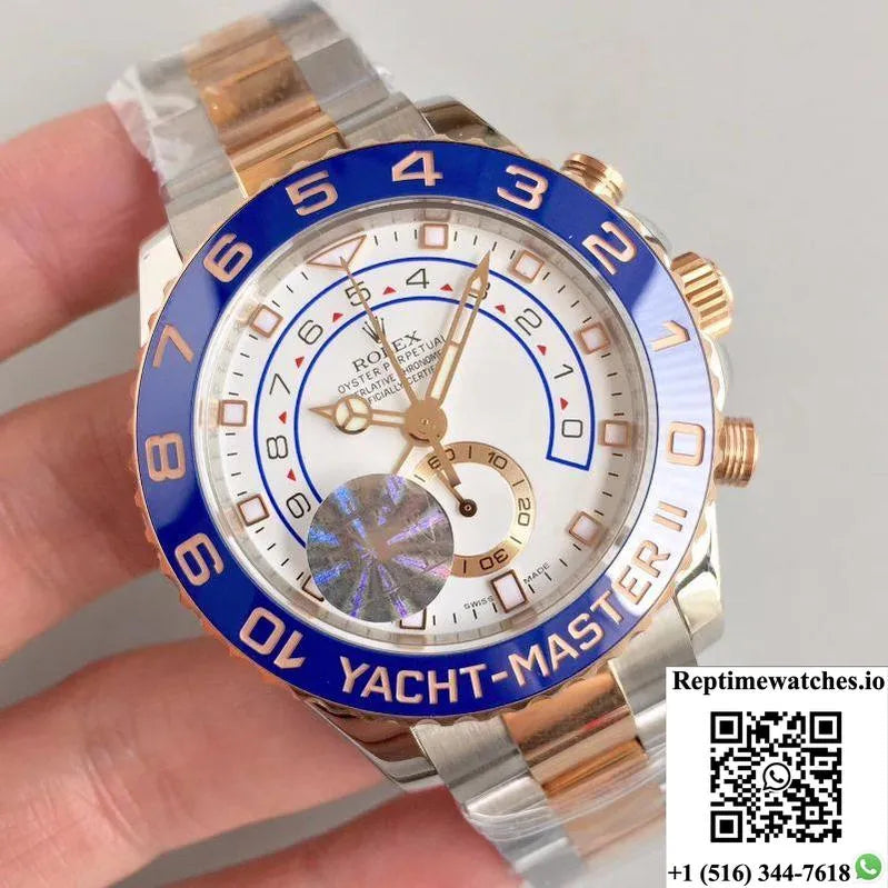 Rolex Yacht Master Ii 116681 Jf Factory Rose Gold White Dial-Rep Time Watches
