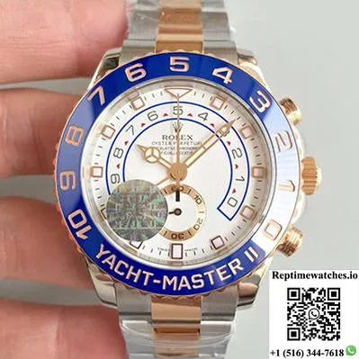 Rolex Yacht Master Ii 116681 Jf Factory Rose Gold White Dial-Rep Time Watches