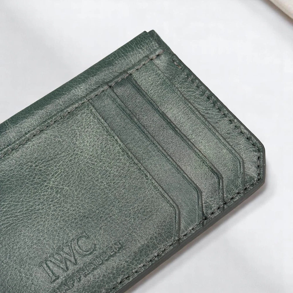 IWC VINTAGE-STYLE TEAL GREEN CARDHOLDER