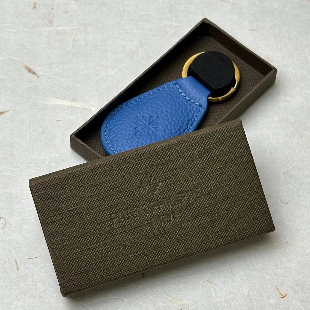 PATEK PHILIPPE AZURE BLUE LEATHER KEYRING FOR PATEK PHILIPPE WATCHES | HANDMADE