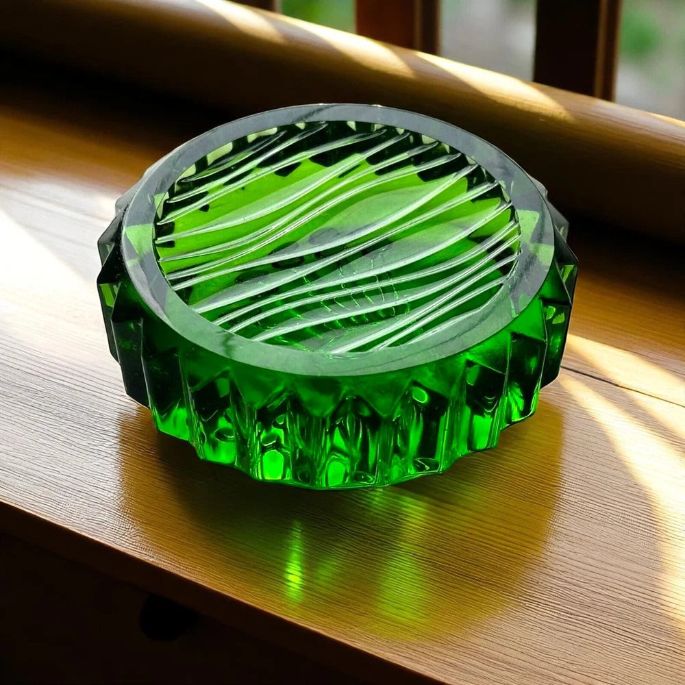 ROLEX TRIPLOCK CROWN PAPERWEIGHT – GREEN CRYSTAL RARE BASELWORLD AD GIFT