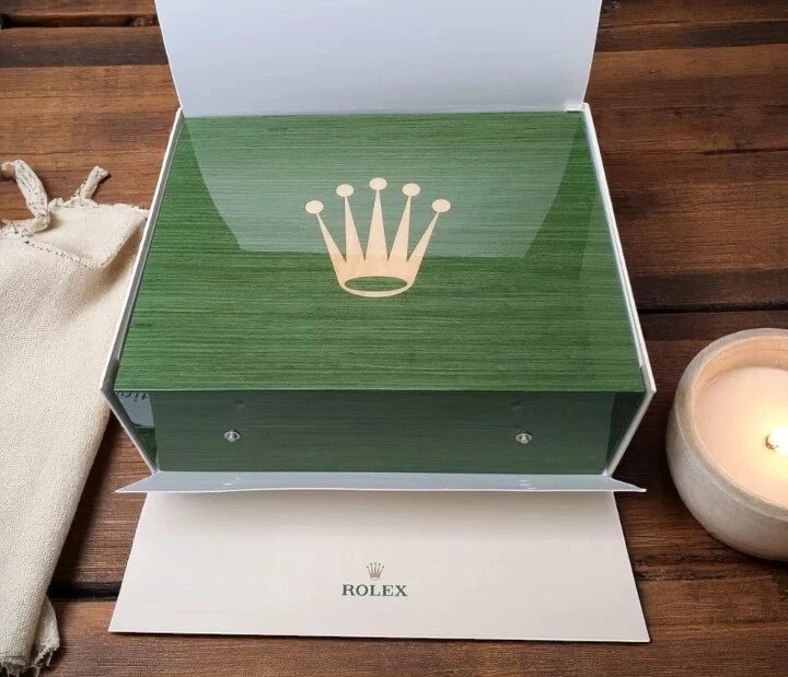 ROLEX WOODEN WATCH BOX – GREEN BIG CROWN, AUTHENTIC & RARE