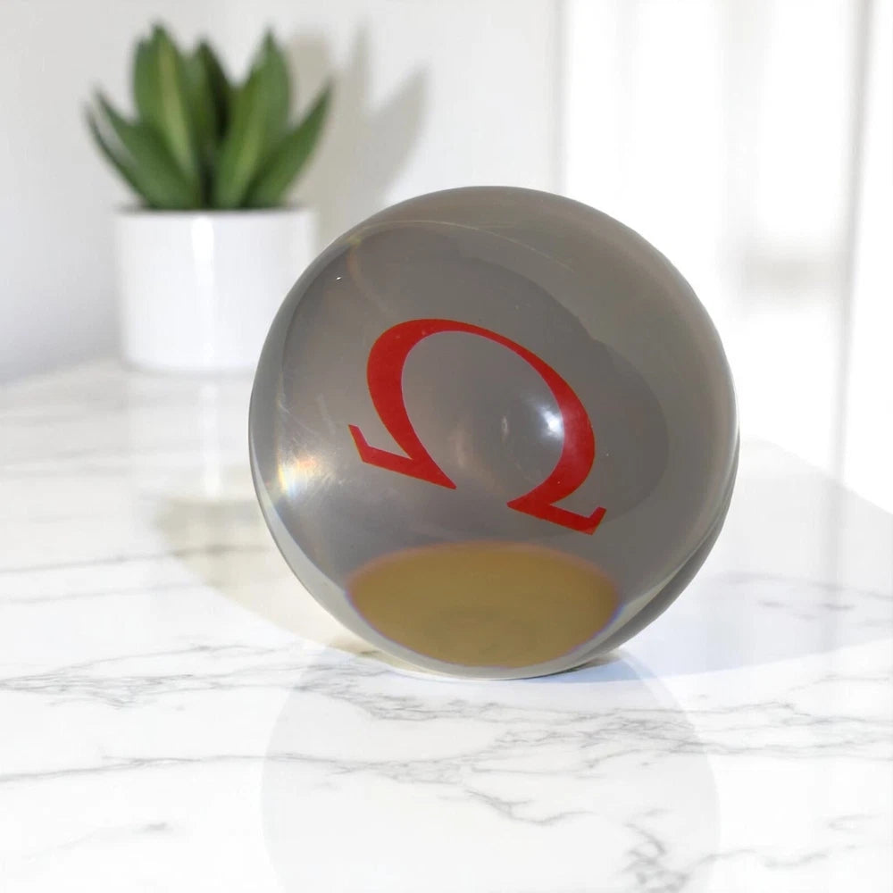 OMEGA RED EMBLEM CRYSTAL SPHERE DISPLAY – BOUTIQUE COLLECTION
