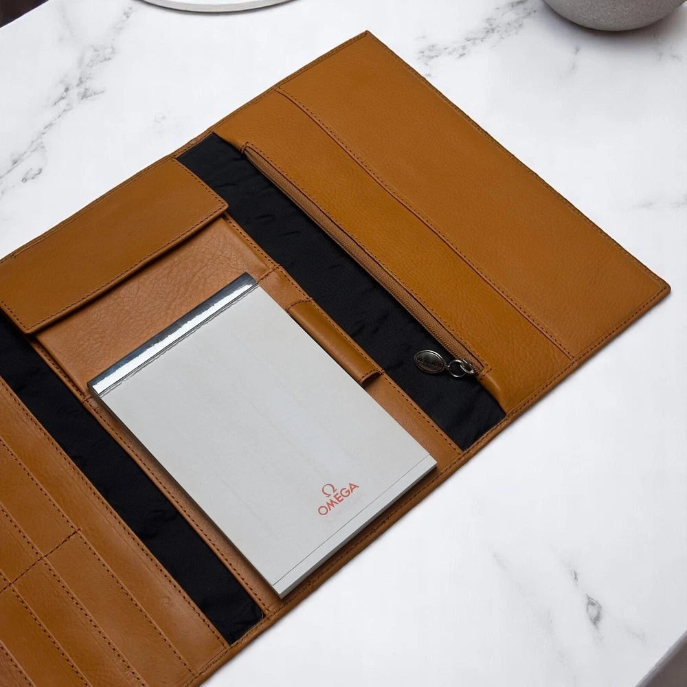 OMEGA SCHEDONI LEATHER 150TH ANNIVERSARY WALLET – VINTAGE VIP COLLECTOR’S SET