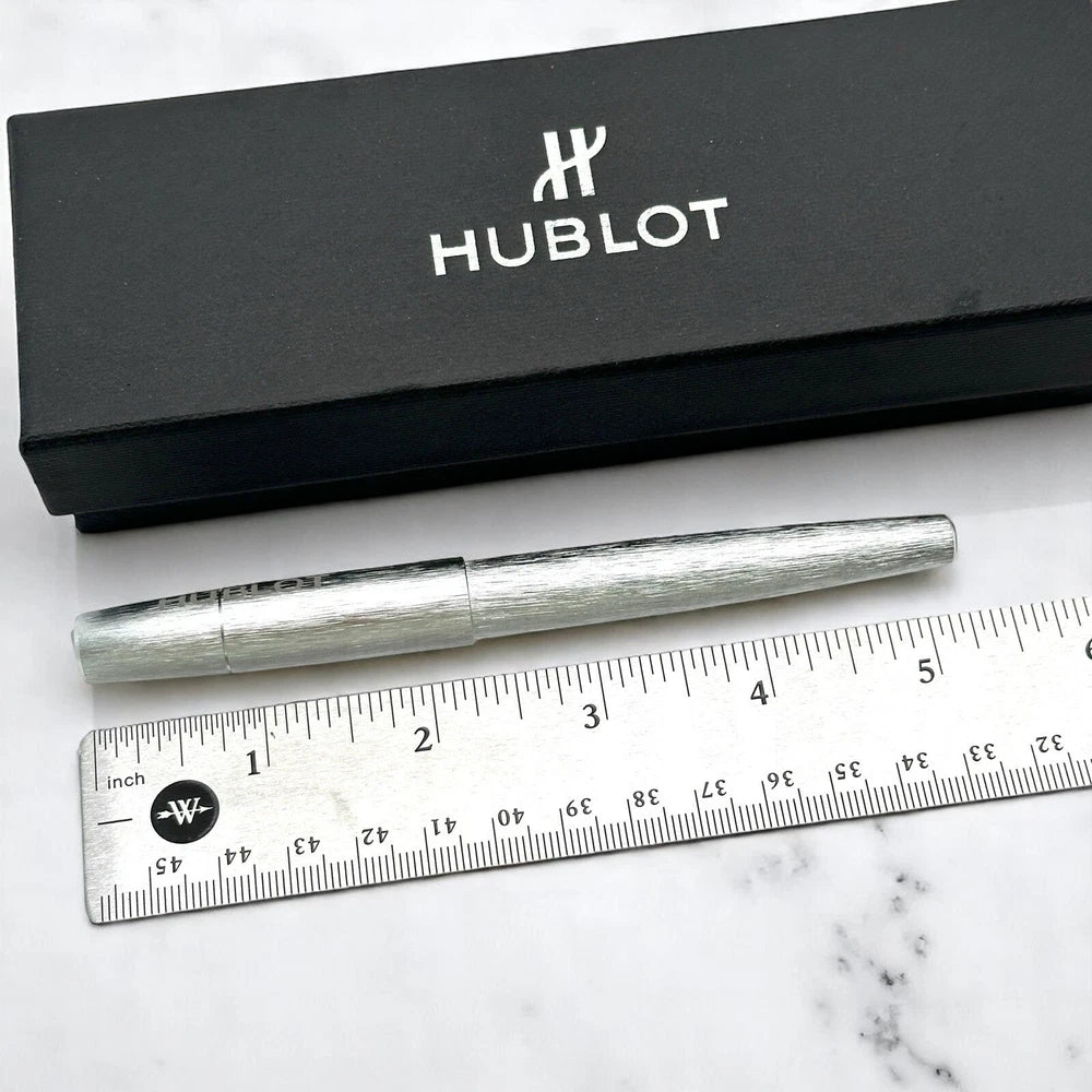 HUBLOT BRUSHED STEEL SIGNATURE ROLLERBALL SILVER PEN