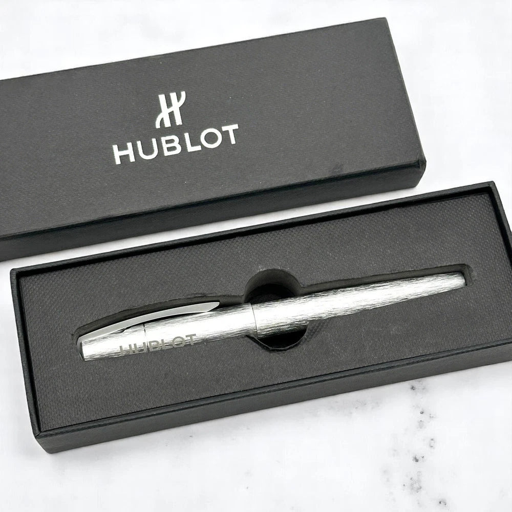 HUBLOT BRUSHED STEEL SIGNATURE ROLLERBALL SILVER PEN