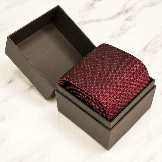 PATEK PHILIPPE BURGUNDY SILK TIE – BOXED COLLECTIBLE