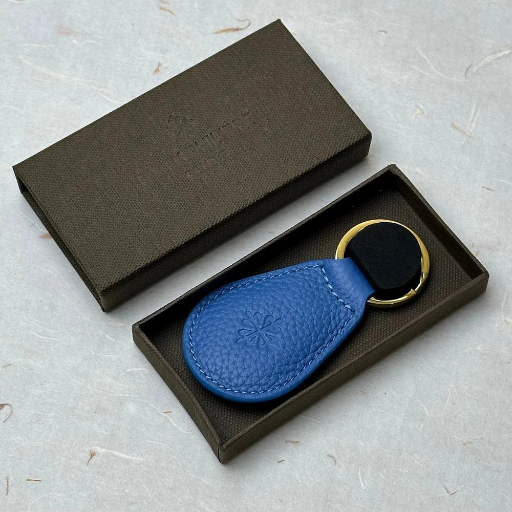 PATEK PHILIPPE AZURE BLUE LEATHER KEYRING FOR PATEK PHILIPPE WATCHES | HANDMADE