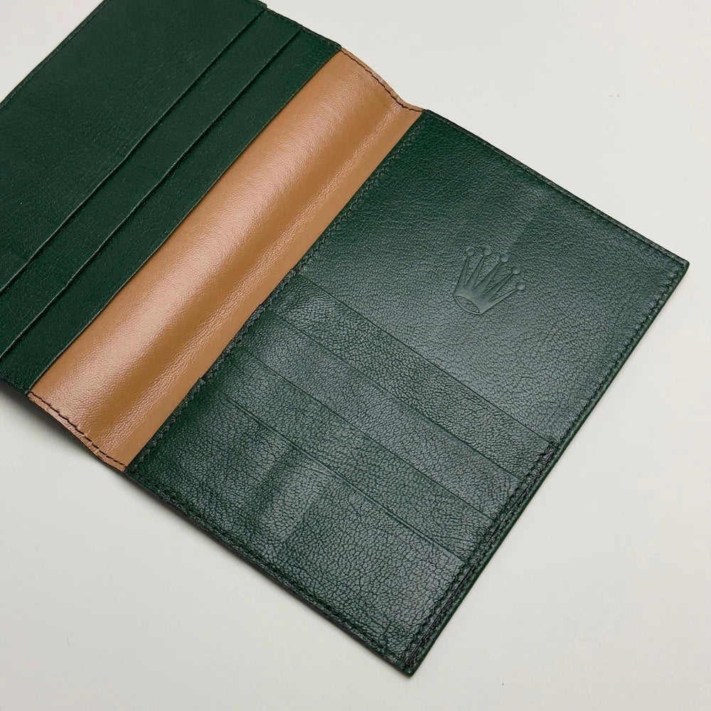 ROLEX VINTAGE GREEN LEATHER PASSPORT HOLDER FOR LUXURY TRAVEL | TIMELESSLY ELEGA