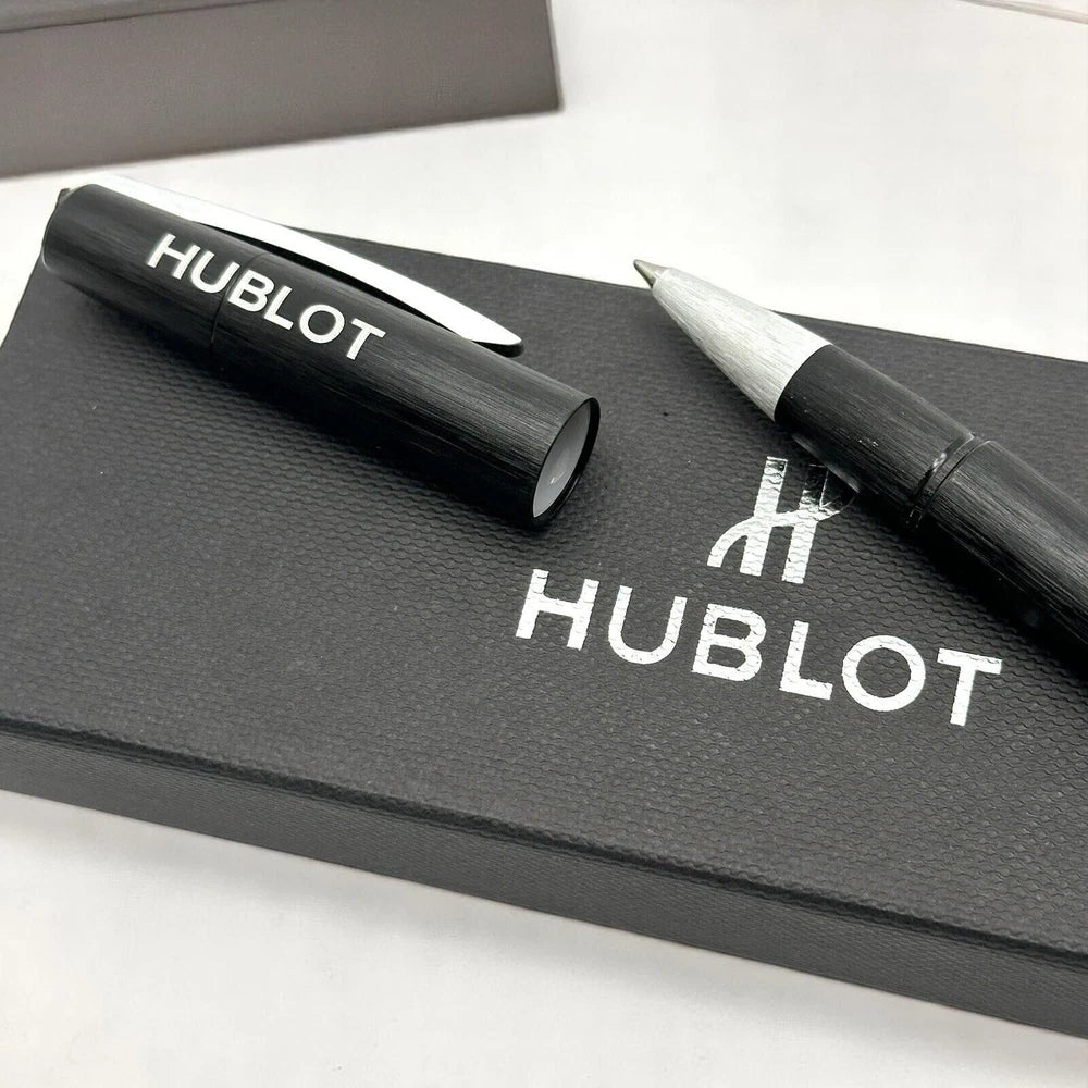 HUBLOT BRUSHED BLACK STEEL ROLLERBALL PEN