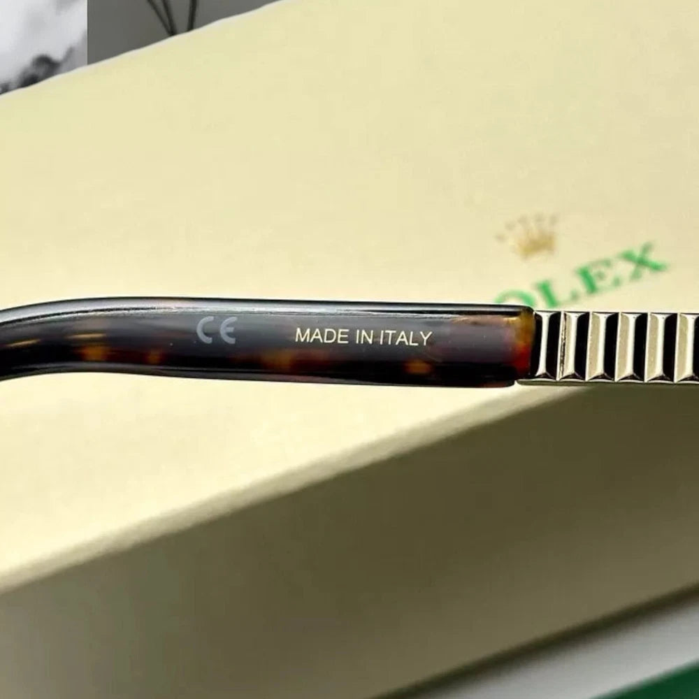 ROLEX 1000/S VIP SUNGLASSES GOLD FRAME W/ CASE & CLOTH – RARE AD