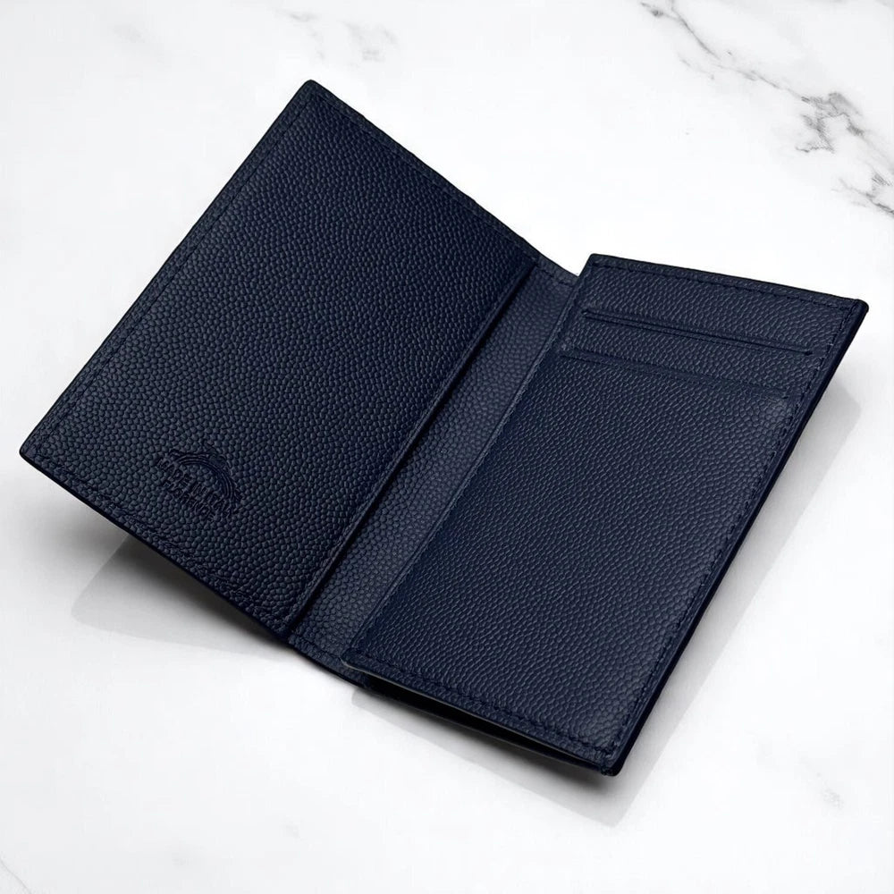 PANERAI BLUE WAVE TEXTURED LEATHER WALLET – ITALIAN CRAFTSMANSHIP – NAUTICAL-INS