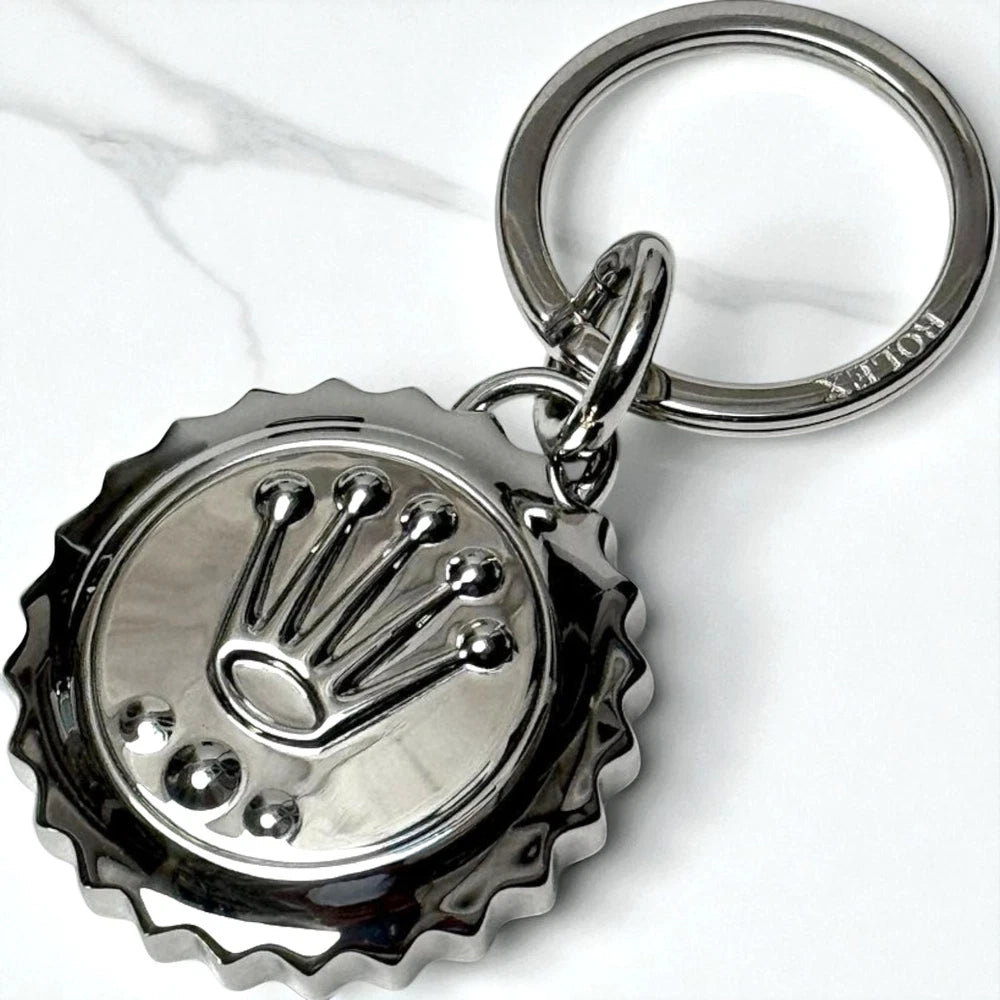 ROLEX SILVER TRIPLOCK CROWN EMBLEM KEYRING - AD GIFT