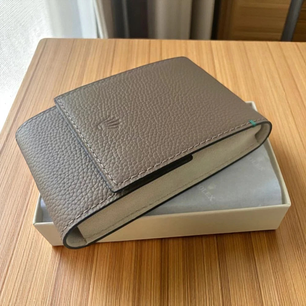 AUTHENTIC ROLEX WATCH TRAVEL CARRY POUCH CASE GREY CALFSKIN LEATHER AD GIFT