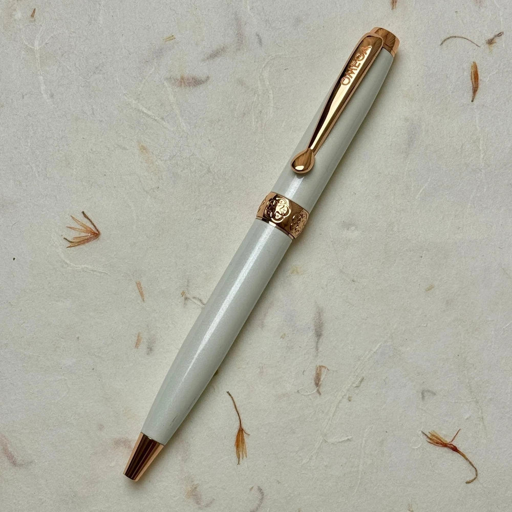 OMEGA COLLECTORS PEN, WHITE & ROSE GOLD, MODEL 001 FOR WATCH ENTHUSIASTS