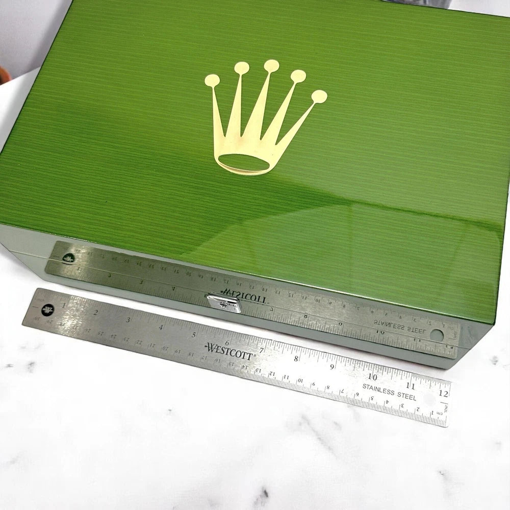 ROLEX GREEN LACQUER 10 MULTI WATCH BOX WOOD STORAGE CASE DATEJUST DAYDATE OYSTER