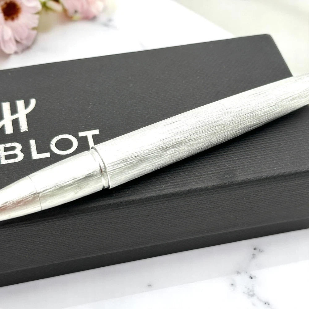 HUBLOT BRUSHED STEEL SIGNATURE ROLLERBALL SILVER PEN