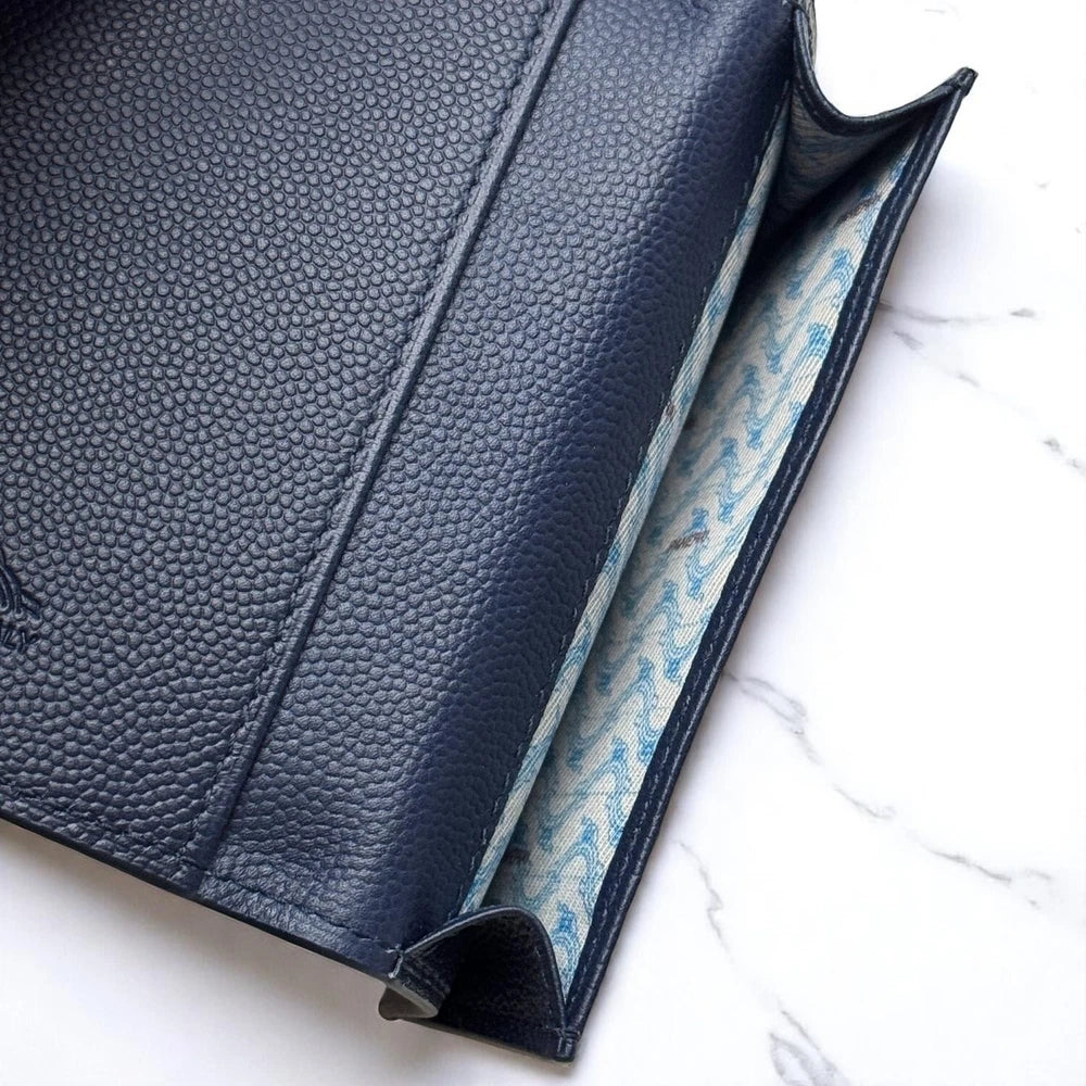 PANERAI BLUE WAVE TEXTURED LEATHER WALLET – ITALIAN CRAFTSMANSHIP – NAUTICAL-INS