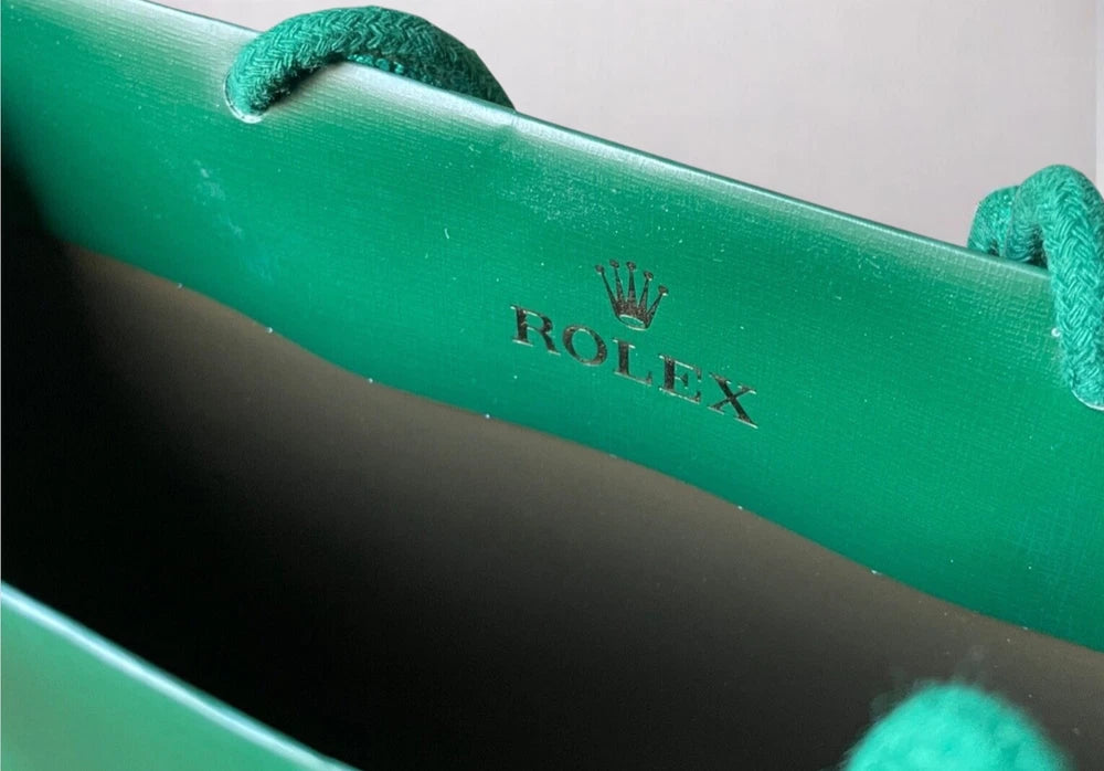 SET OF 3 ROLEX OFFICIAL BOUTIQUE SHOPPING BAG XL GREEN SWISS MADE GIFT PACKAGING