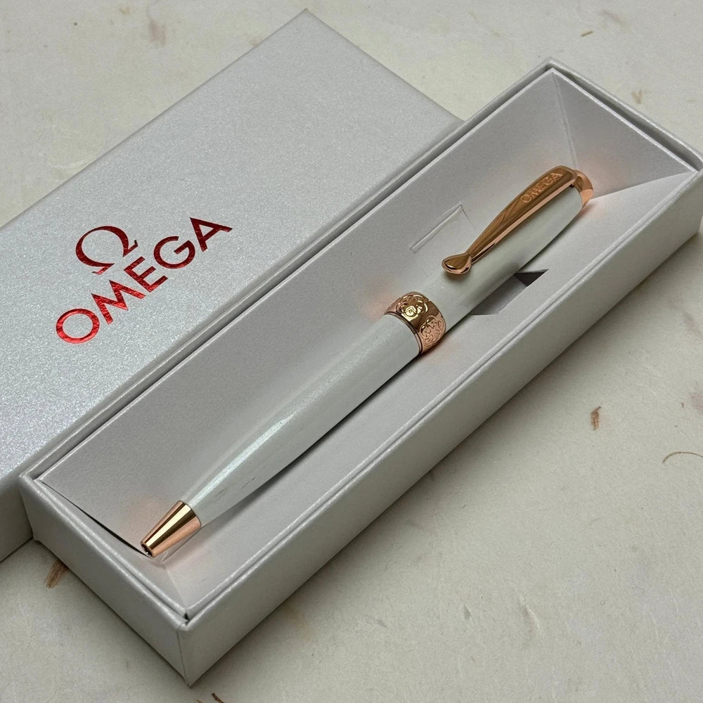 OMEGA COLLECTORS PEN, WHITE & ROSE GOLD, MODEL 001 FOR WATCH ENTHUSIASTS