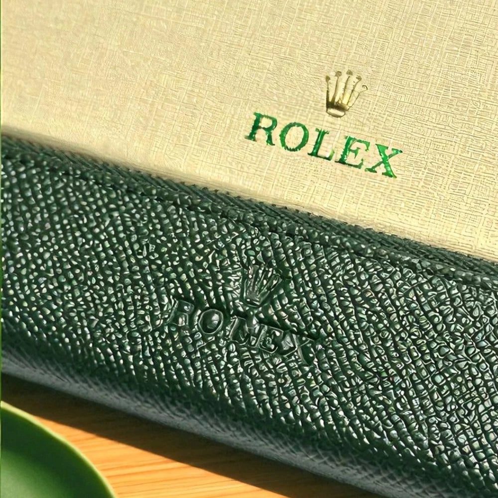 ROLEX GREEN LEATHER PEN POUCH – VIP AD GIFT | ELEGANT PENCIL HOLDER