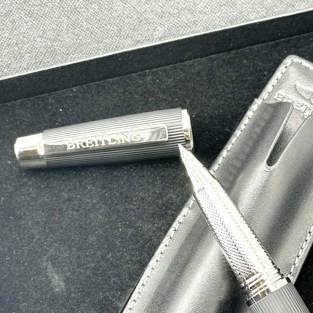 BREITLING LUXURY ROLLERBALL PEN WITH LEATHER CASE AD VIP GIFT