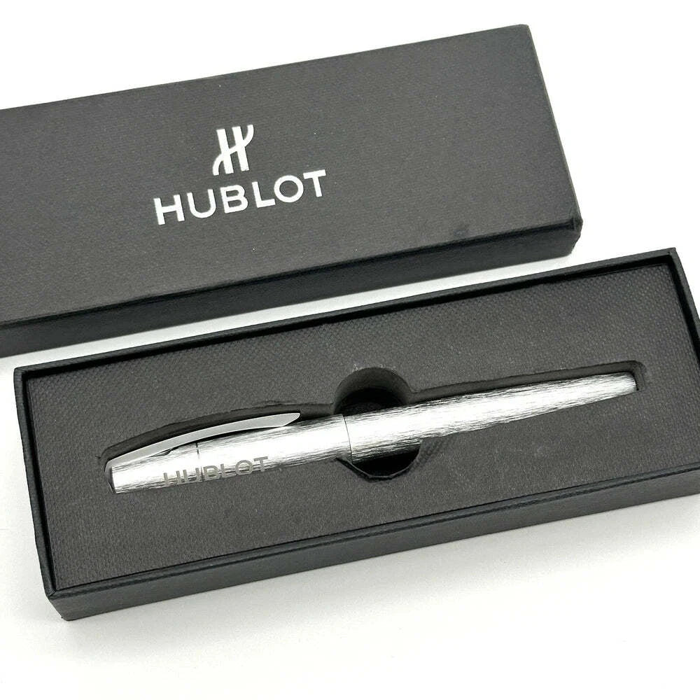 HUBLOT BRUSHED STEEL SIGNATURE ROLLERBALL PEN - AD VIP GIFT