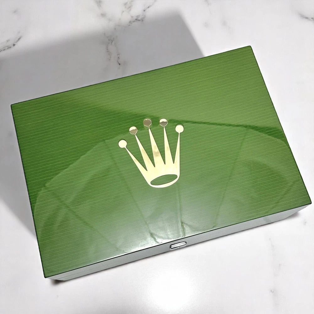 ROLEX GREEN LACQUER 10 MULTI WATCH BOX WOOD STORAGE CASE DATEJUST DAYDATE OYSTER