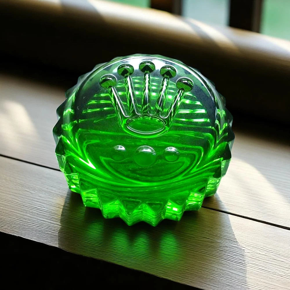ROLEX TRIPLOCK CROWN PAPERWEIGHT – GREEN CRYSTAL RARE BASELWORLD AD GIFT