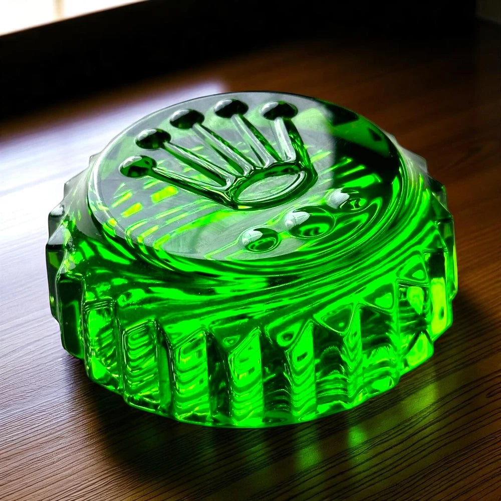 ROLEX TRIPLOCK CROWN PAPERWEIGHT – GREEN CRYSTAL RARE BASELWORLD AD GIFT